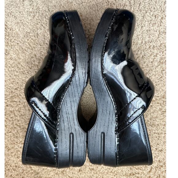 Dansko Black Patent Leather Professional Clog Shoes 40 - Picture 3 of 9